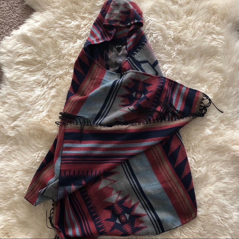 Aztec wrap with hood